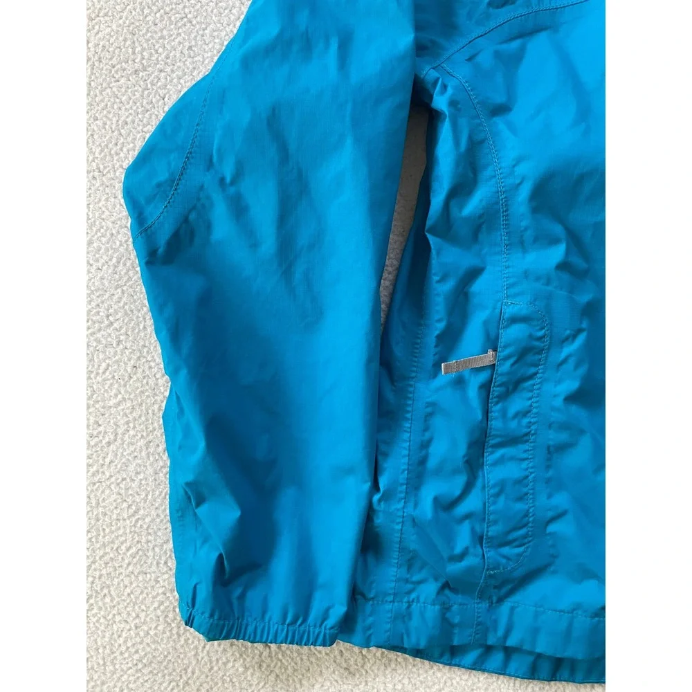The North Face Girls Medium 10/12 HyVent Rain Jacket Blue Waterproof Hooded